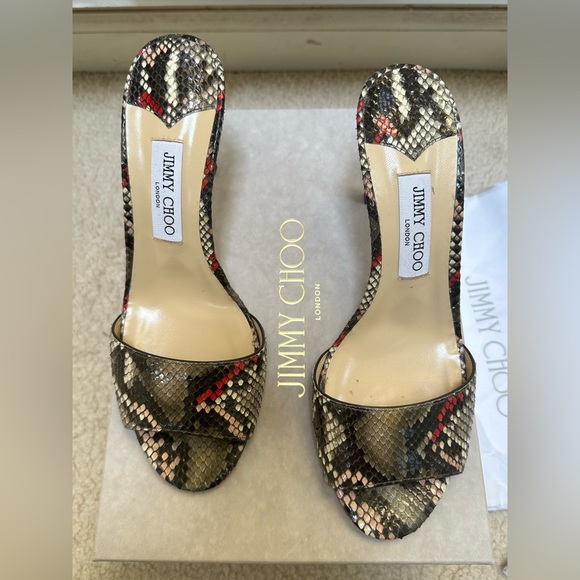Jimmy Choo Python Mules - Picture 2 of 9